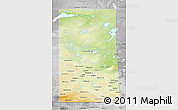 Physical 3D Map of Saskatchewan, desaturated