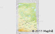 Physical 3D Map of Saskatchewan, lighten, desaturated