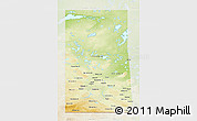 Physical 3D Map of Saskatchewan, lighten