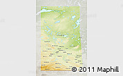 Physical 3D Map of Saskatchewan, lighten, semi-desaturated