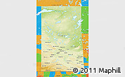 Physical 3D Map of Saskatchewan, political outside