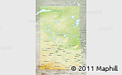 Physical 3D Map of Saskatchewan, semi-desaturated