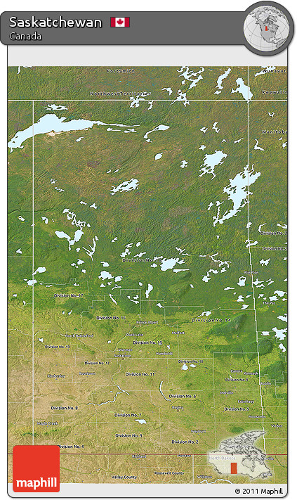 Satellite 3D Map of Saskatchewan