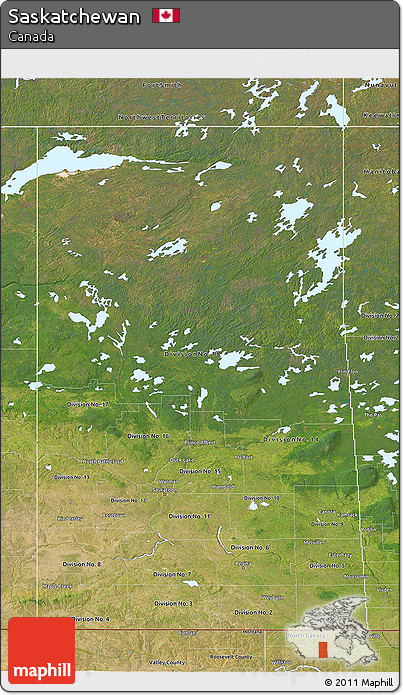 Satellite 3D Map of Saskatchewan