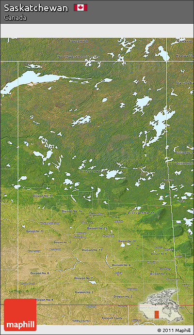 Satellite 3D Map of Saskatchewan
