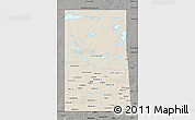 Shaded Relief 3D Map of Saskatchewan, darken, semi-desaturated