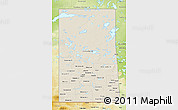 Shaded Relief 3D Map of Saskatchewan, physical outside