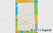 Shaded Relief 3D Map of Saskatchewan, political outside