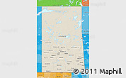 Shaded Relief 3D Map of Saskatchewan, political shades outside