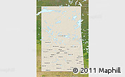 Shaded Relief 3D Map of Saskatchewan, satellite outside