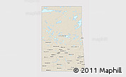 Shaded Relief 3D Map of Saskatchewan, single color outside