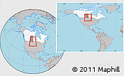 Gray Location Map of Division No.  1, highlighted country, highlighted parent region, within the entire country