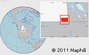 Gray Location Map of Division No.  1, highlighted parent region, hill shading