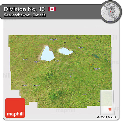 Satellite 3D Map of Division No. 10, cropped outside