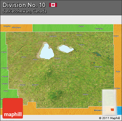 Satellite 3D Map of Division No. 10, political outside