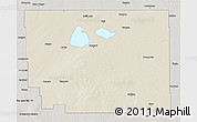 Shaded Relief 3D Map of Division No. 10, semi-desaturated