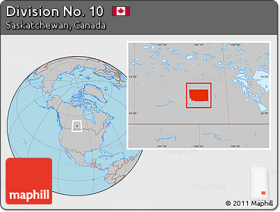 Gray Location Map of Division No. 10