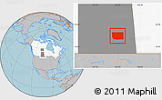 Gray Location Map of Division No. 10, highlighted country, highlighted parent region, hill shading