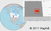 Gray Location Map of Division No. 10, highlighted country, highlighted parent region