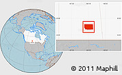 Gray Location Map of Division No. 10, highlighted country, hill shading