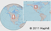 Gray Location Map of Division No. 10, highlighted parent region, within the entire country, hill shading
