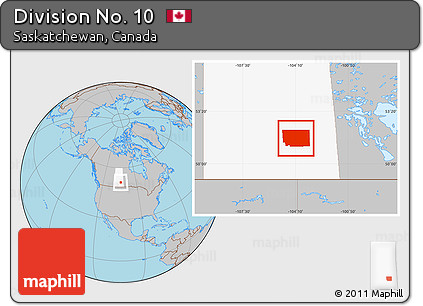 Gray Location Map of Division No. 10, highlighted parent region
