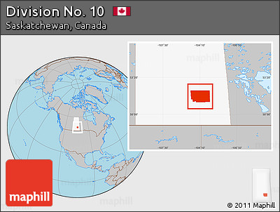 Gray Location Map of Division No. 10, highlighted parent region