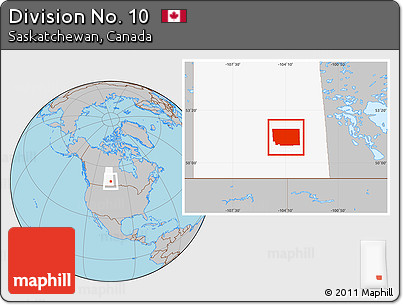 Gray Location Map of Division No. 10, highlighted parent region