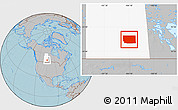 Gray Location Map of Division No. 10, highlighted parent region, hill shading