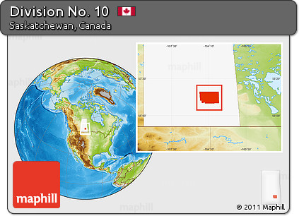 Physical Location Map of Division No. 10, highlighted parent region