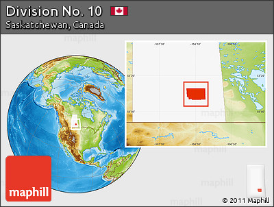 Physical Location Map of Division No. 10, highlighted parent region