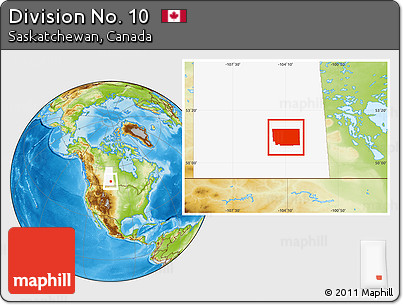 Physical Location Map of Division No. 10, highlighted parent region
