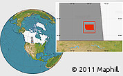 Satellite Location Map of Division No. 10, highlighted country, highlighted parent region
