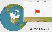Satellite Location Map of Division No. 10, highlighted country