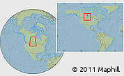 Savanna Style Location Map of Division No. 10, within the entire country, hill shading