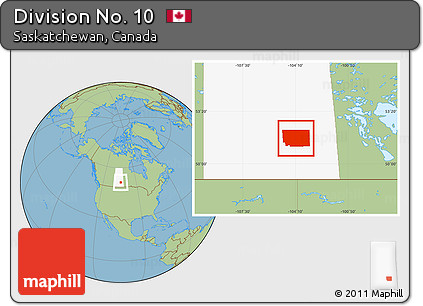 Savanna Style Location Map of Division No. 10, highlighted parent region