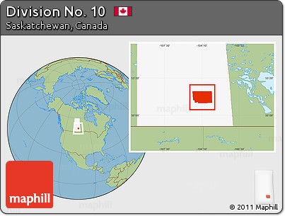 Savanna Style Location Map of Division No. 10, highlighted parent region