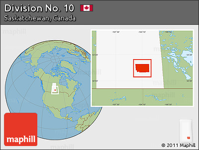 Savanna Style Location Map of Division No. 10, highlighted parent region