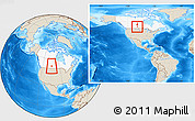 Shaded Relief Location Map of Division No. 10, highlighted country, within the entire country