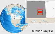 Shaded Relief Location Map of Division No. 10, highlighted country, highlighted parent region
