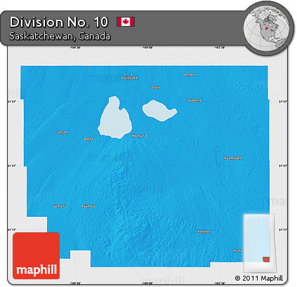 Political Map of Division No. 10, single color outside
