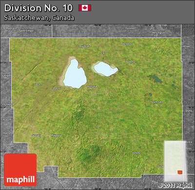 Satellite Map of Division No. 10, desaturated