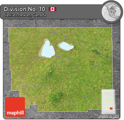Satellite Map of Division No. 10, desaturated