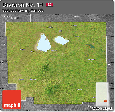 Satellite Map of Division No. 10, desaturated