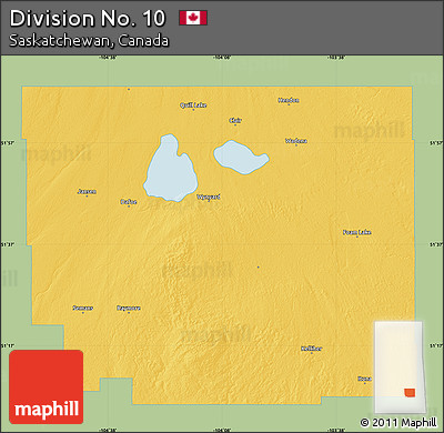 Savanna Style Map of Division No. 10, single color outside