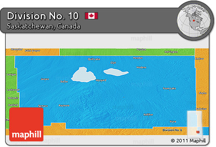 Political Panoramic Map of Division No. 10
