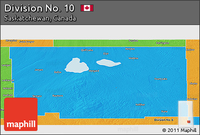 Political Panoramic Map of Division No. 10