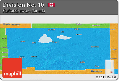Political Panoramic Map of Division No. 10