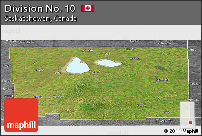 Satellite Panoramic Map of Division No. 10, desaturated