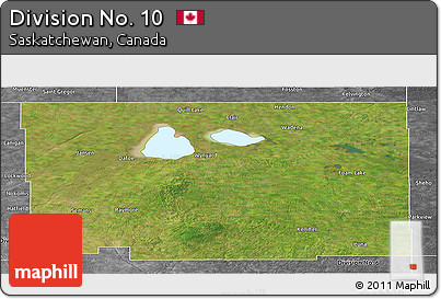 Satellite Panoramic Map of Division No. 10, desaturated